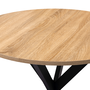Voir la diapositive 5 : ID MARKET Table à manger ronde ALIX 4 personnes pied araignée bois et noir 80 cm