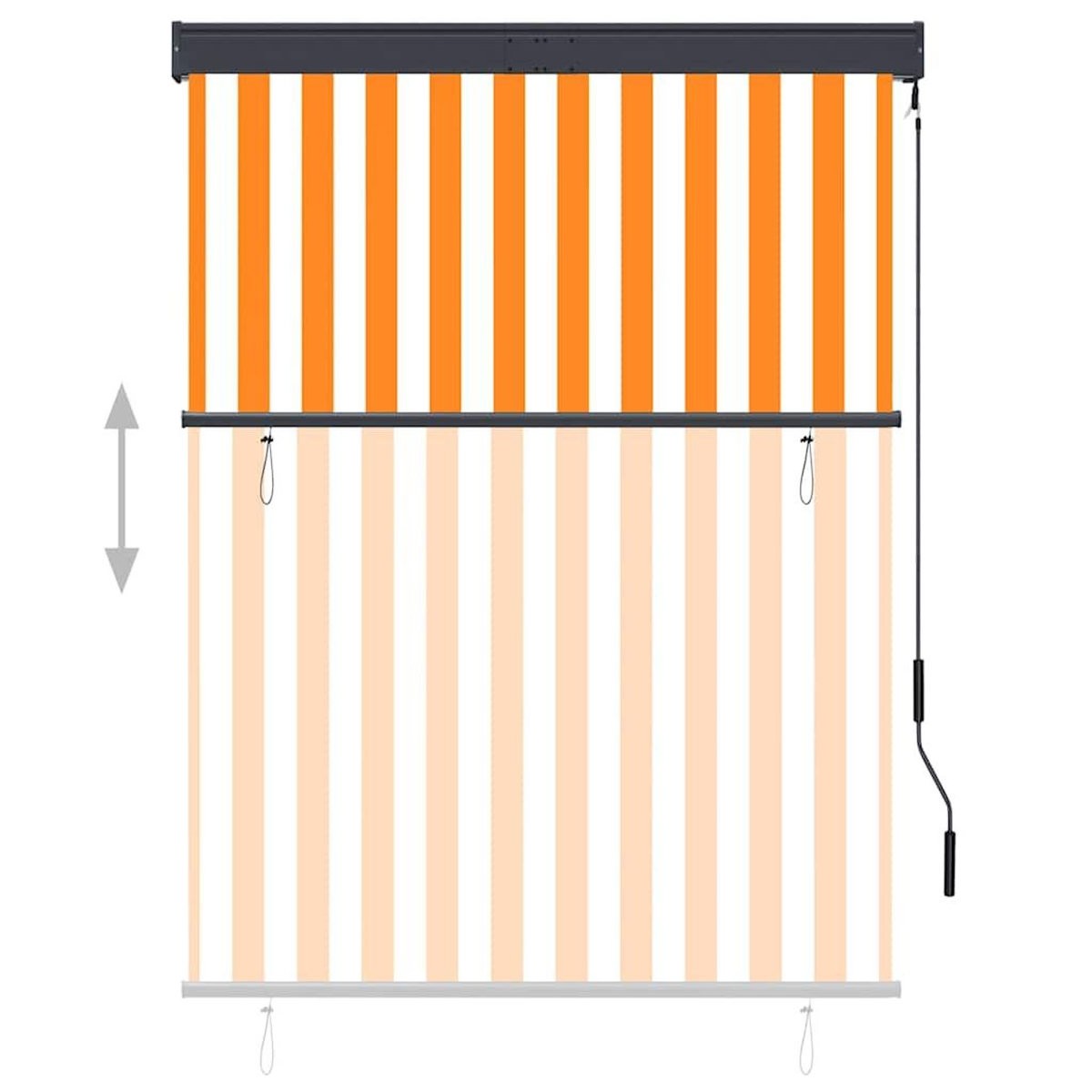 VIDAXL Store roulant d'exterieur 120x250 cm Blanc et orange