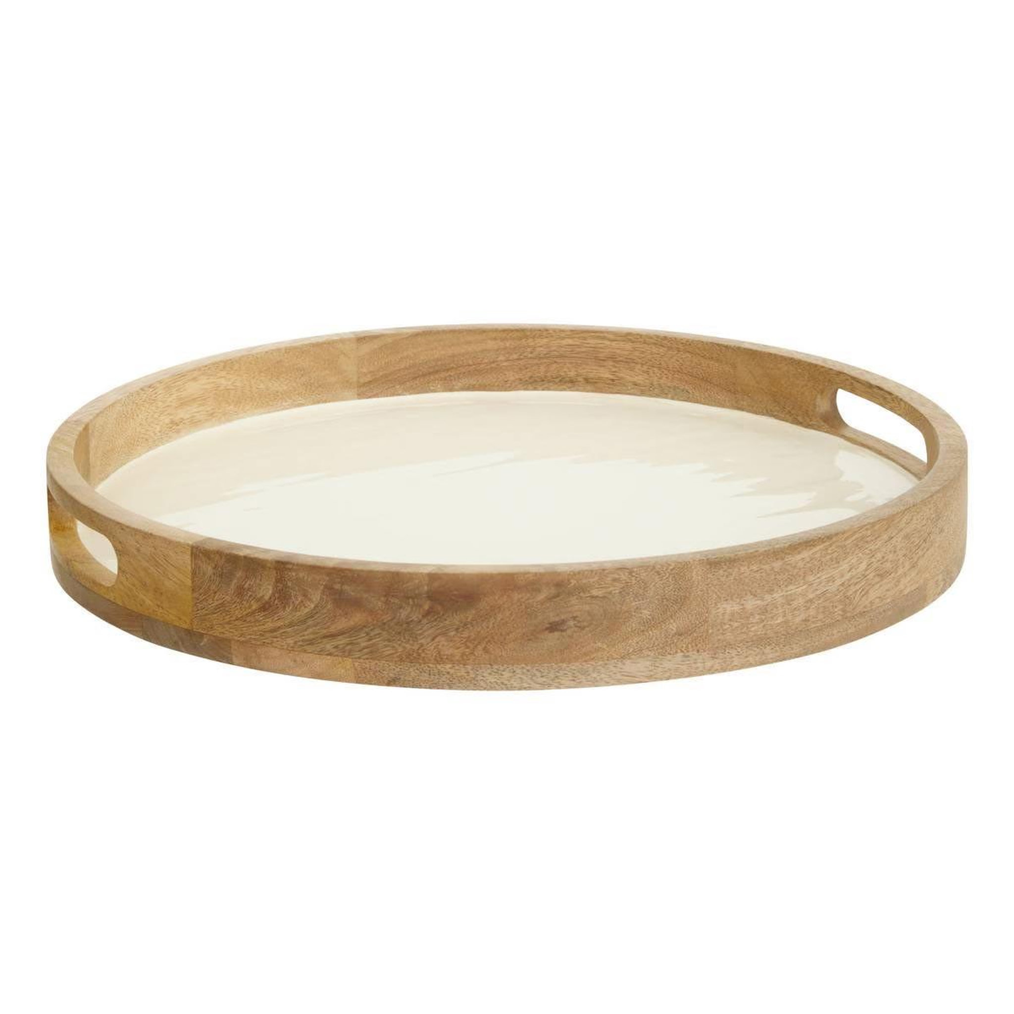 SECRET DE GOURMET Plateau de service en bois  inaya  38cm blanc