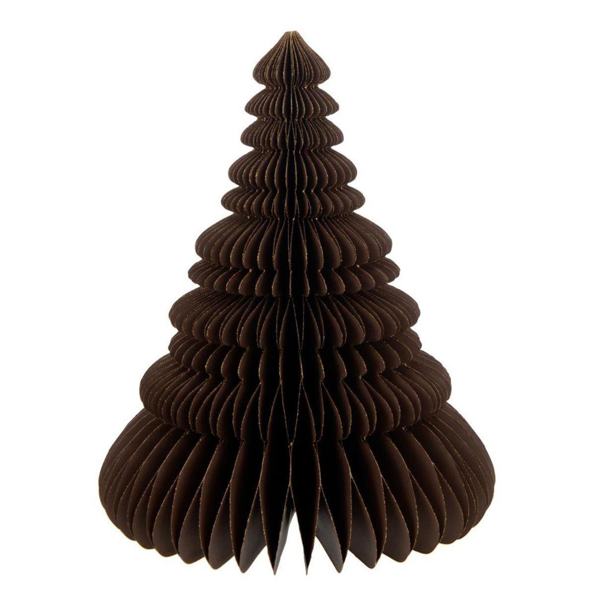 Voir la diapositive 1 : J-LINE Sapin de Noël à Poser en Papier  Pliant  30cm Marron