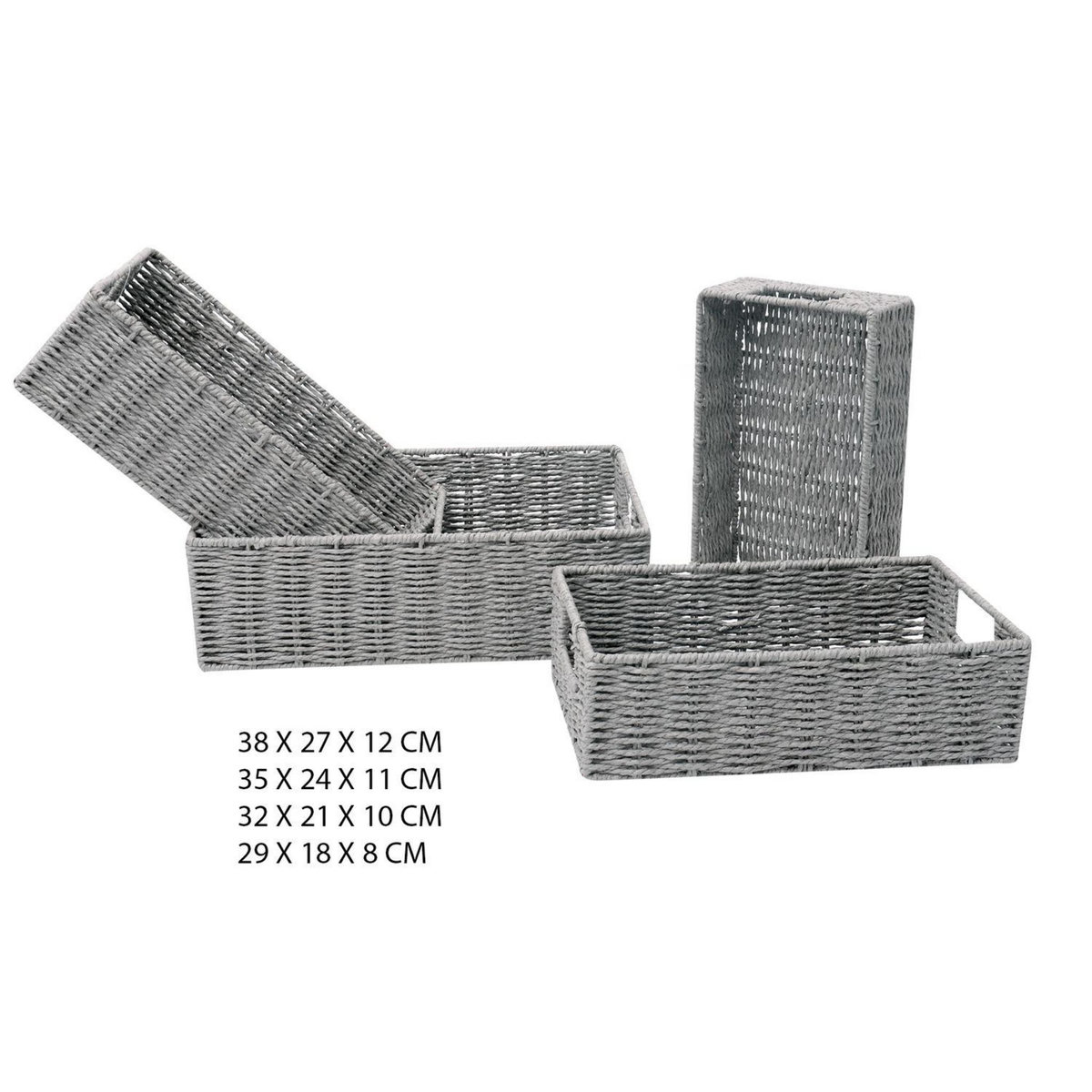 TOILINUX Lot de 4 paniers empilables en Métal et papier