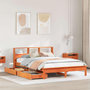 Voir la diapositive 1 : VIDAXL Lit bibliotheque sans matelas cire marron 140x200 cm pin massif