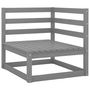 Voir la diapositive 2 : VIDAXL Salon de jardin 2 pcs avec coussins Gris Bois de pin massif