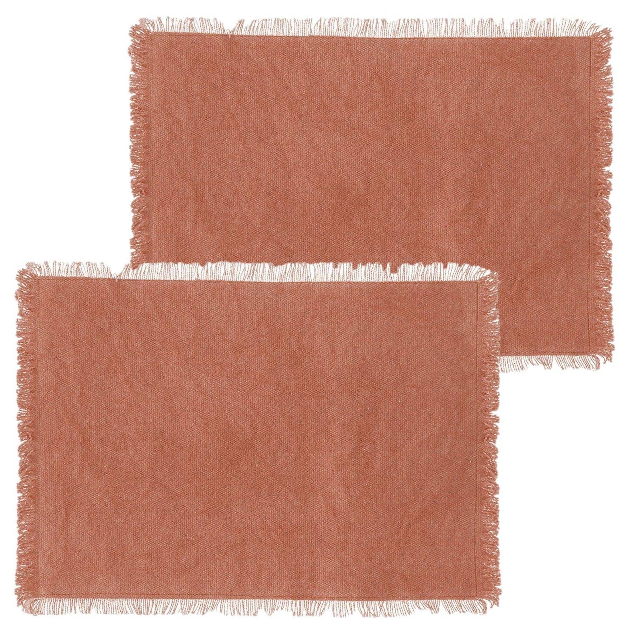 Voir la diapositive 1 : TOILINUX Lot de 2 sets de table en coton MAHA
