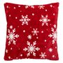 Voir la diapositive 1 : ATMOSPHERA Coussin Déco de Noël  Flocons  40x40cm Rouge