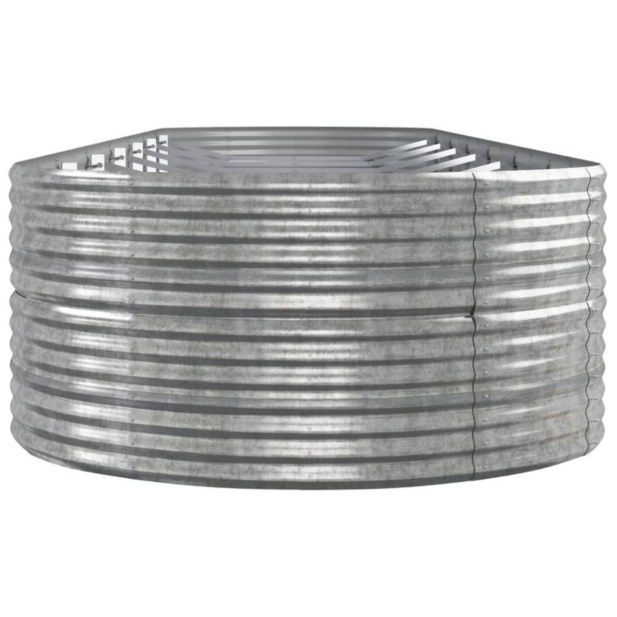 VIDAXL Lit sureleve de jardin Acier enduit de poudre Argente