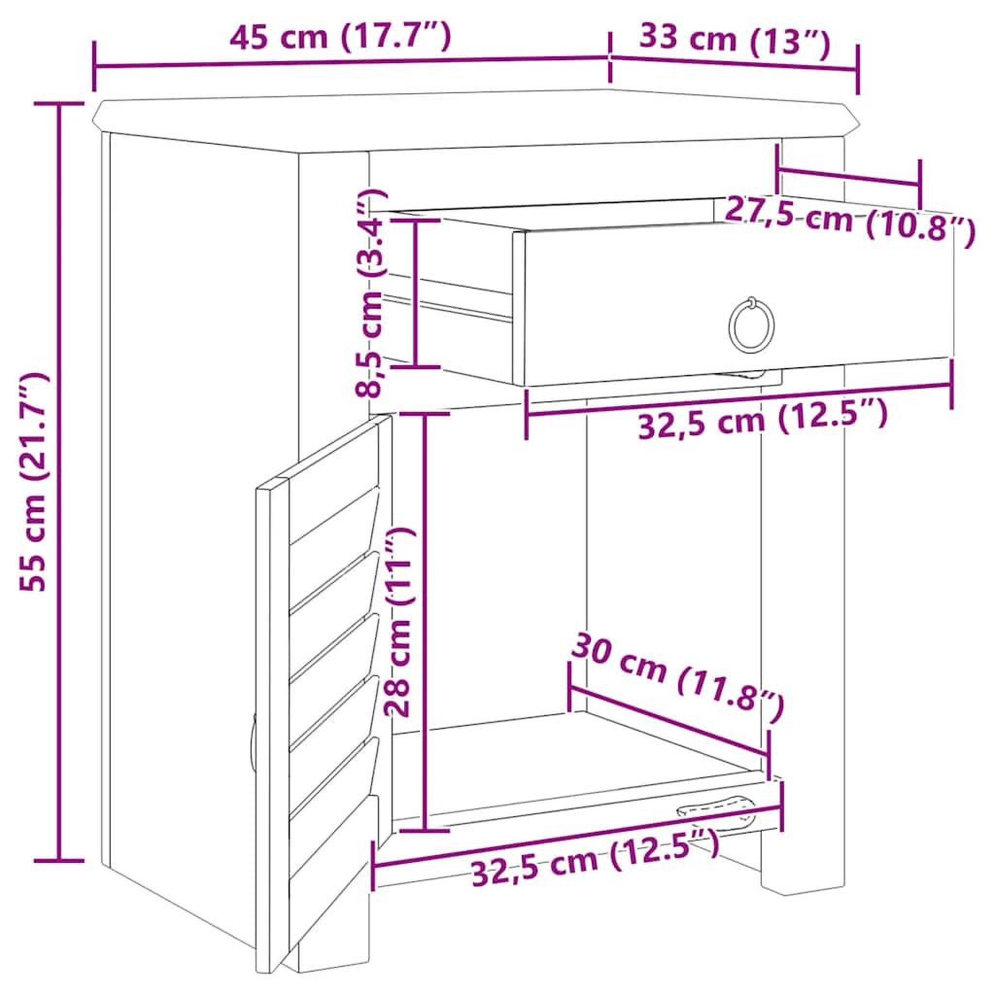 Voir la diapositive 6 : VIDAXL Table de coin avec 1 tiroir et 1 porte Bois de recuperation