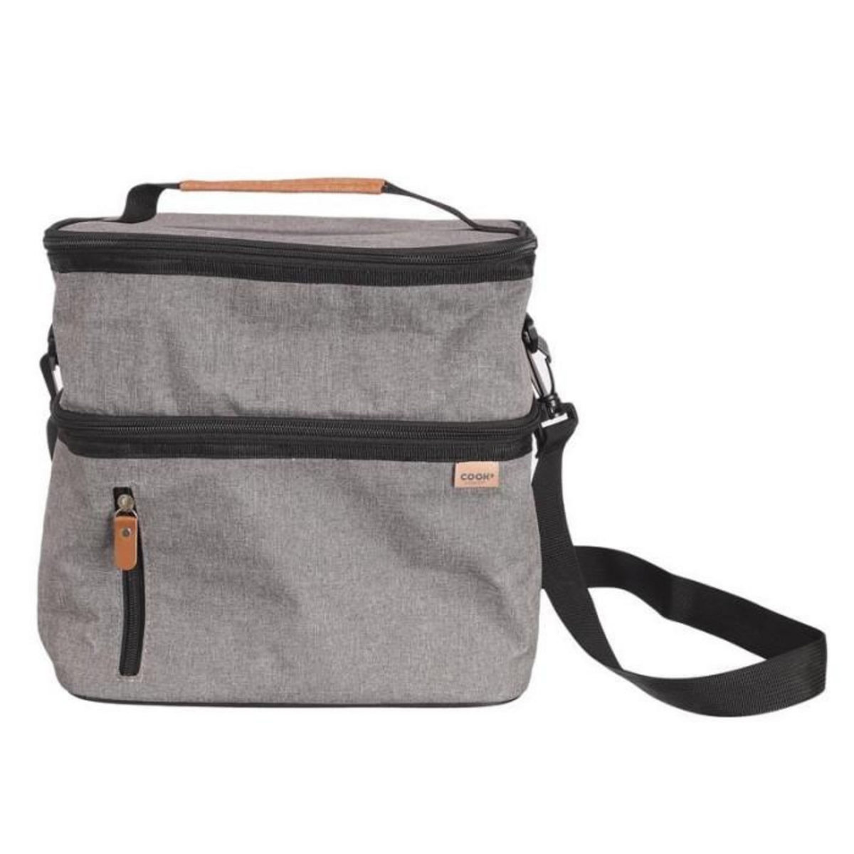 Paris Prix Sac Lunch Double  Zippé  28cm Gris