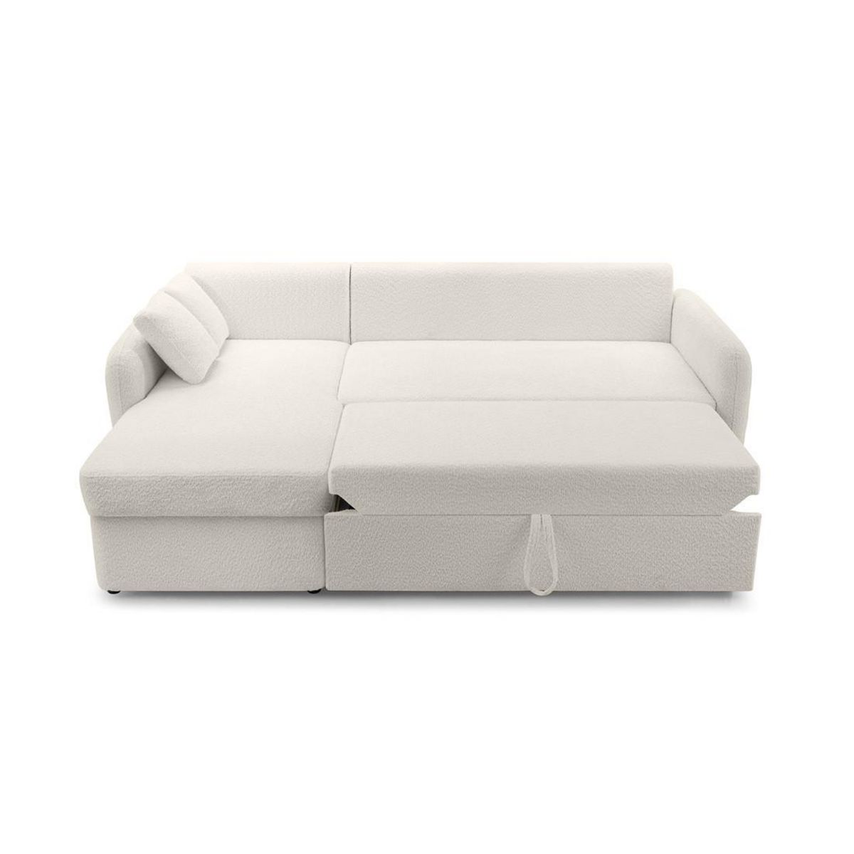 BEST MOBILIER Pocatello - canapé d'angle réversible 4 places - convertible avec coffre - en tissu bouclette