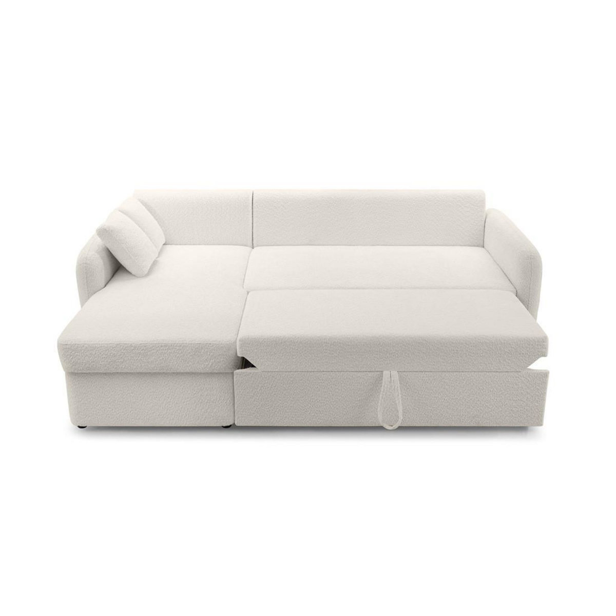 BEST MOBILIER Pocatello - canapé d'angle réversible 4 places - convertible avec coffre - en tissu bouclette