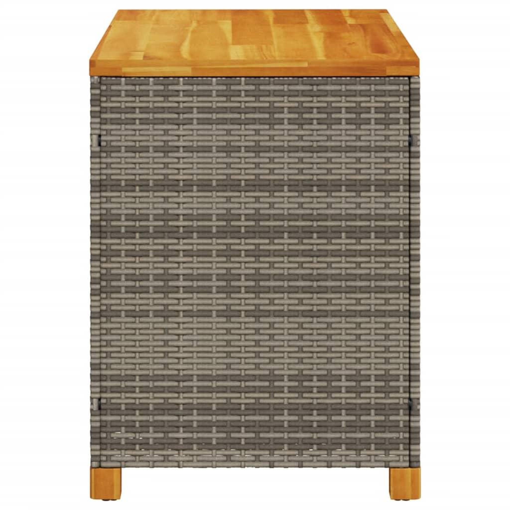 Voir la diapositive 5 : VIDAXL Boîte de rangement de jardin gris resine tressee bois d'acacia