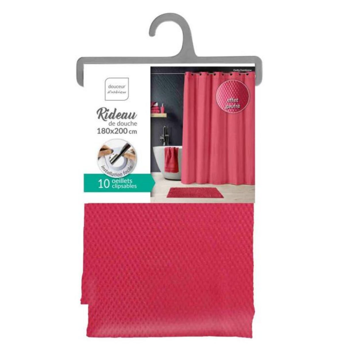 Paris Prix Rideau de Douche  Dotty  180x200cm Framboise