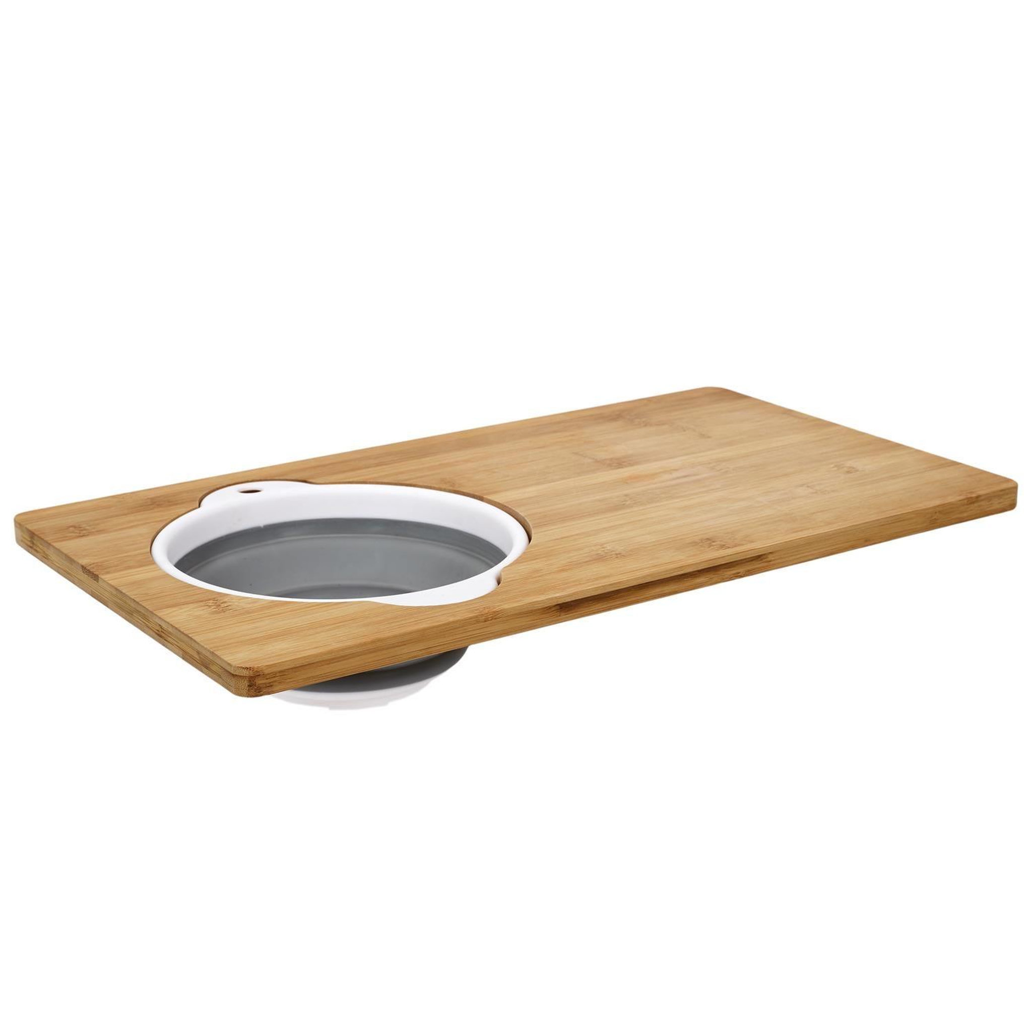 The Home Deco Factory Planche à découper avec passoire intégrée - marron