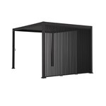 SWEEEK Pergola bioclimatique. aluminium. 3x4m. lames orientables + persienne verticale 130cm anthracite