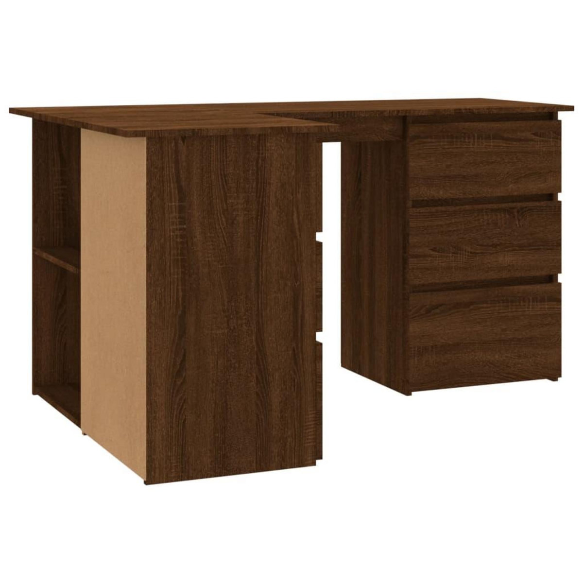 VIDAXL Bureau d'angle Chene marron 145x100x76 cm Bois d'ingenierie