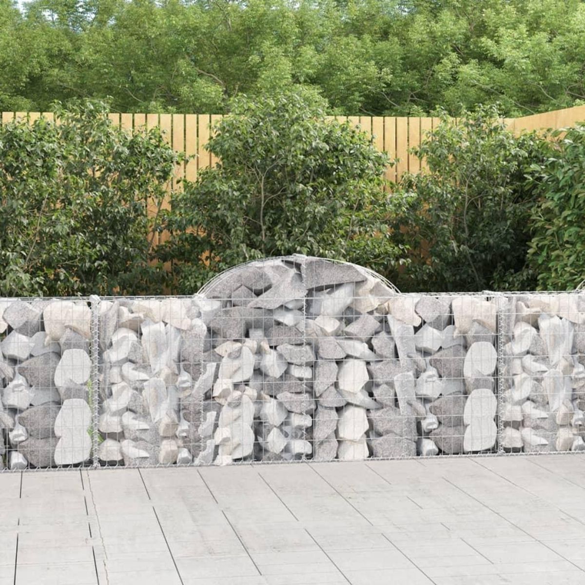 VIDAXL Paniers a gabions arques 40 pcs 200x30x80/100 cm Fer galvanise