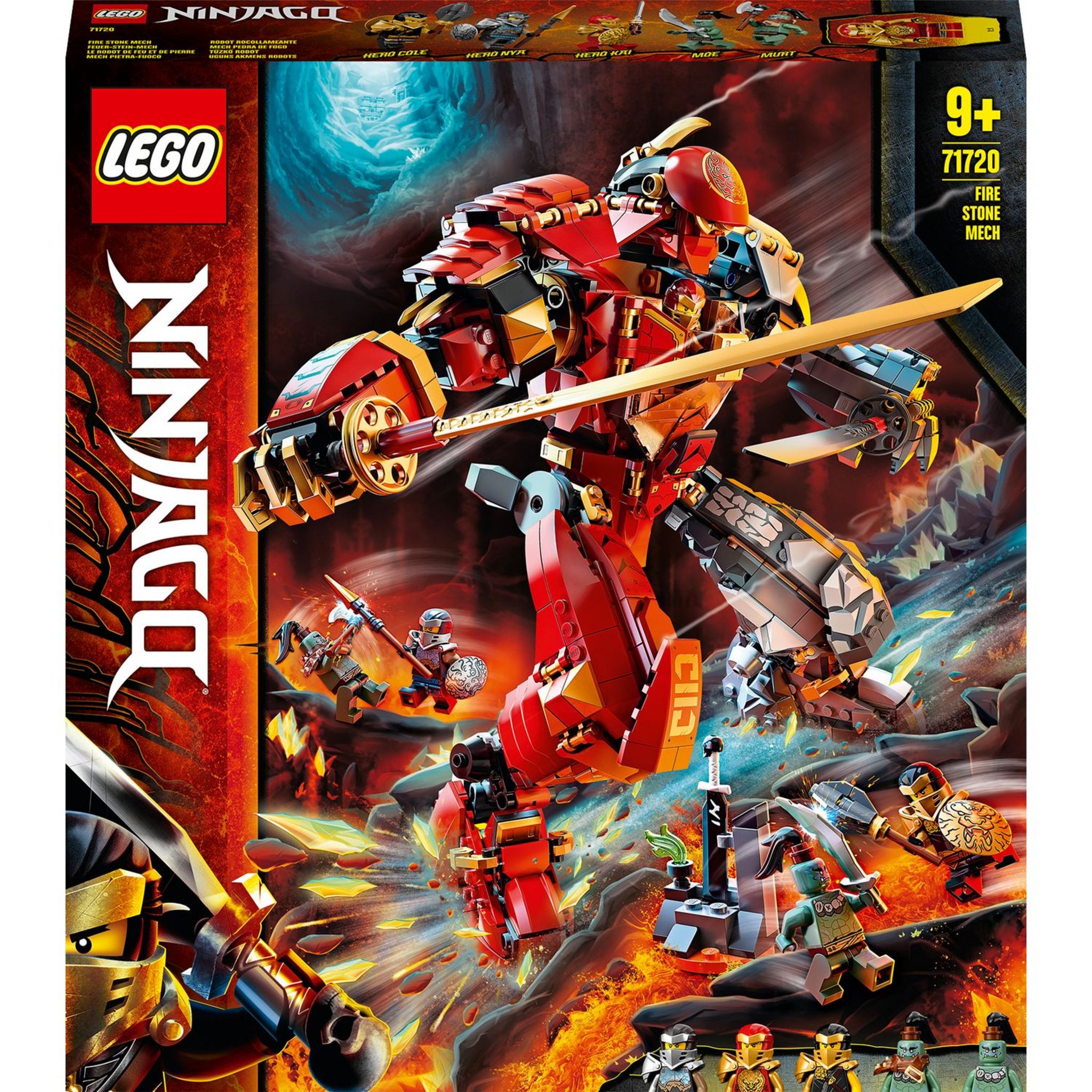LEGO Ninjago 71720 Le Robot De Feu Et De Pierre Pas Cher Auchan fr