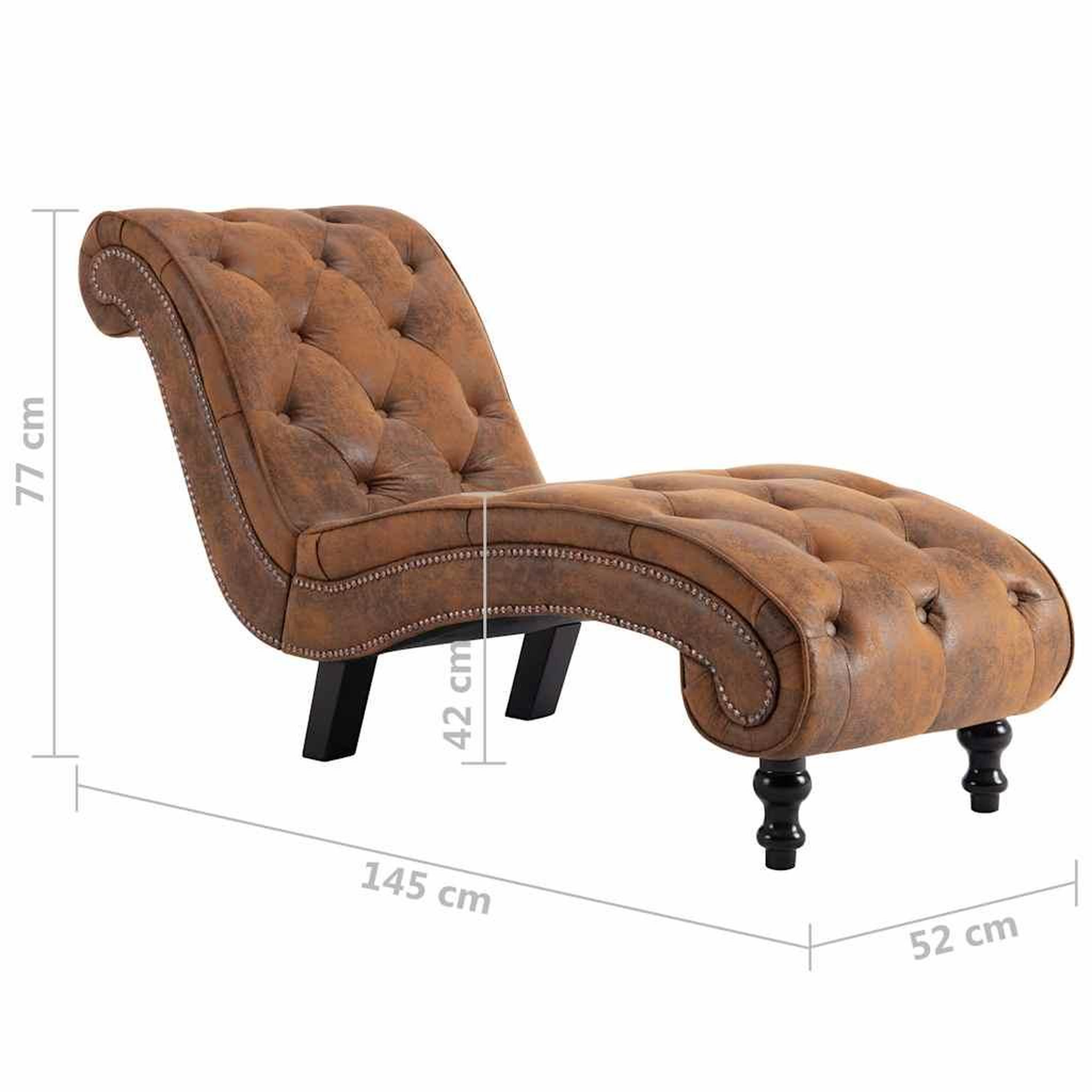 Voir la diapositive 3 : VIDAXL Chaise longue Marron Similicuir daim