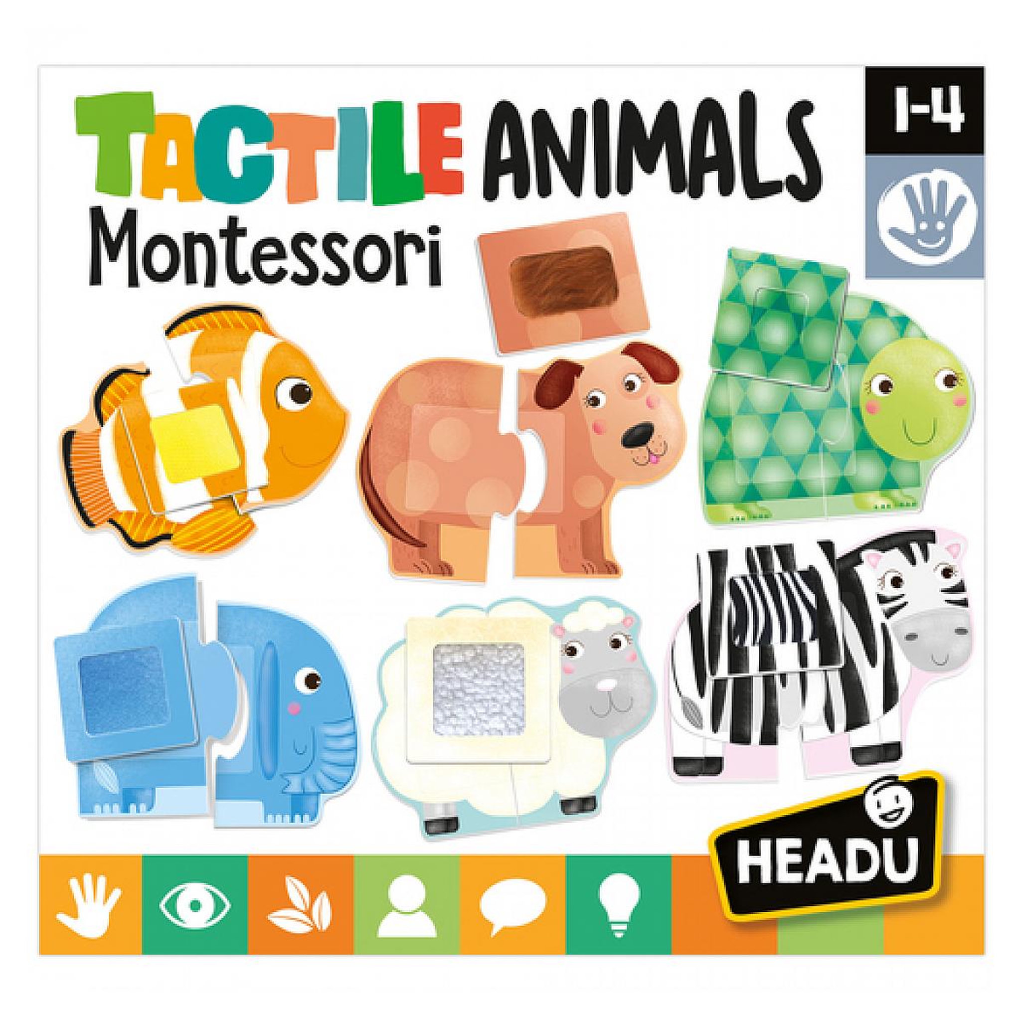 Voir la diapositive 4 : HEADU Puzzle Tactile - Les Animaux