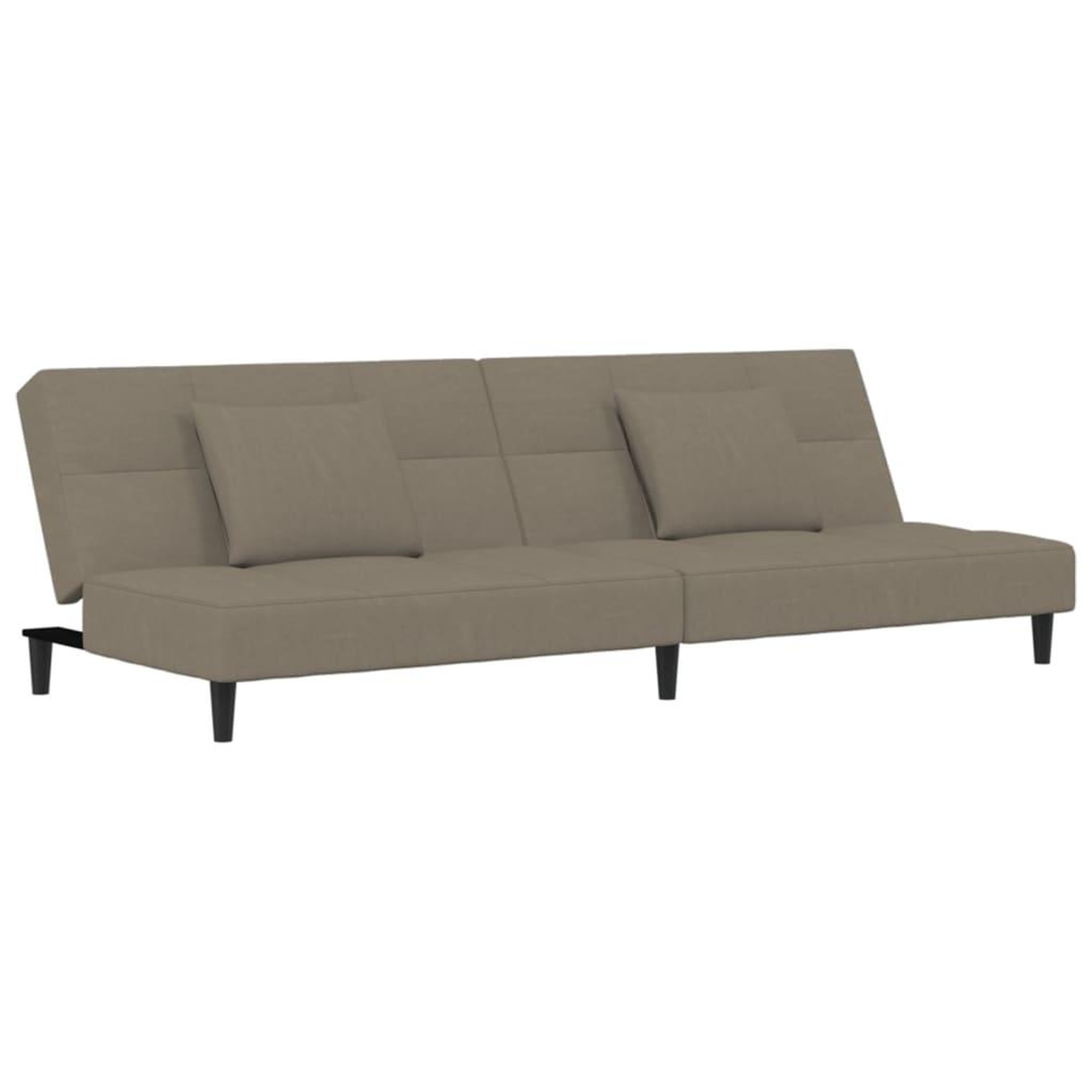 Voir la diapositive 2 : VIDAXL Canape-lit a 2 places avec deux oreillers Gris clair Velours