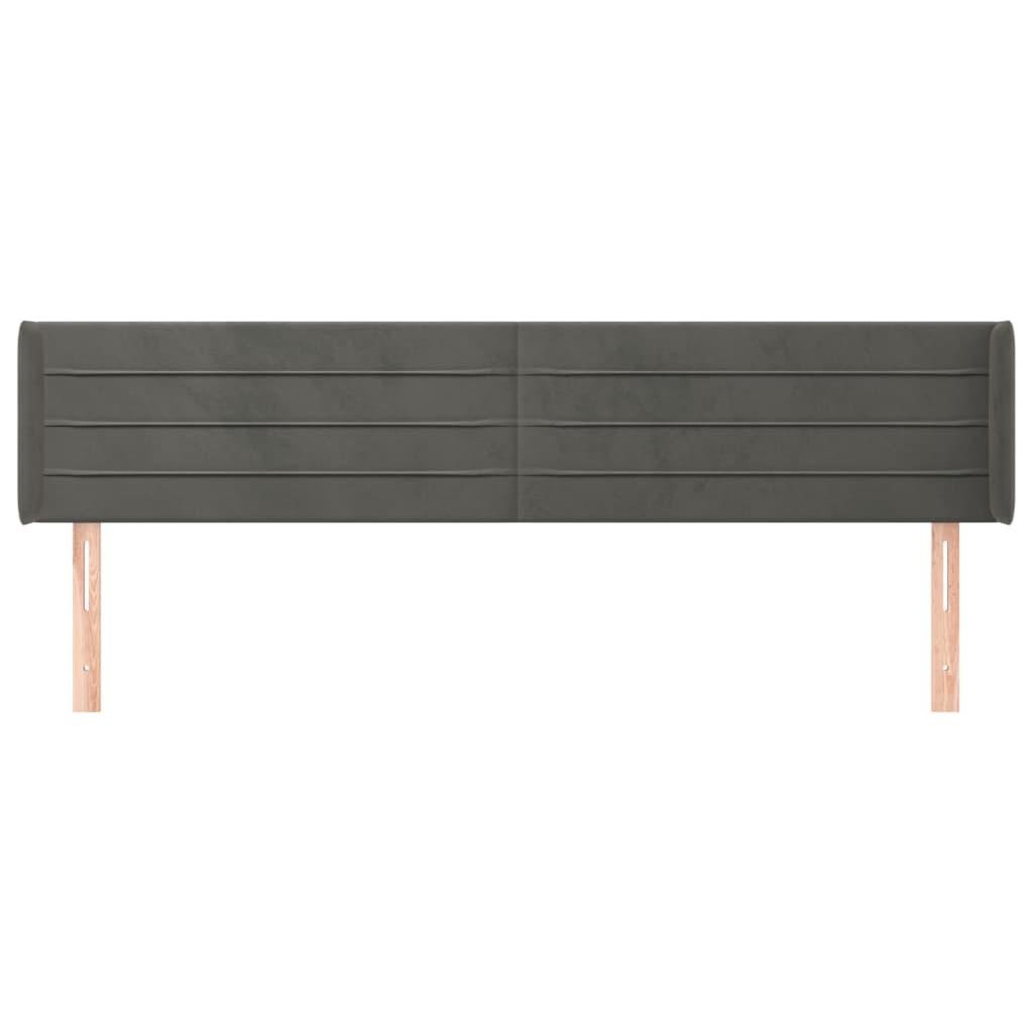 Voir la diapositive 3 : VIDAXL Tete de lit avec oreilles Gris fonce 163x16x78/88 cm Velours