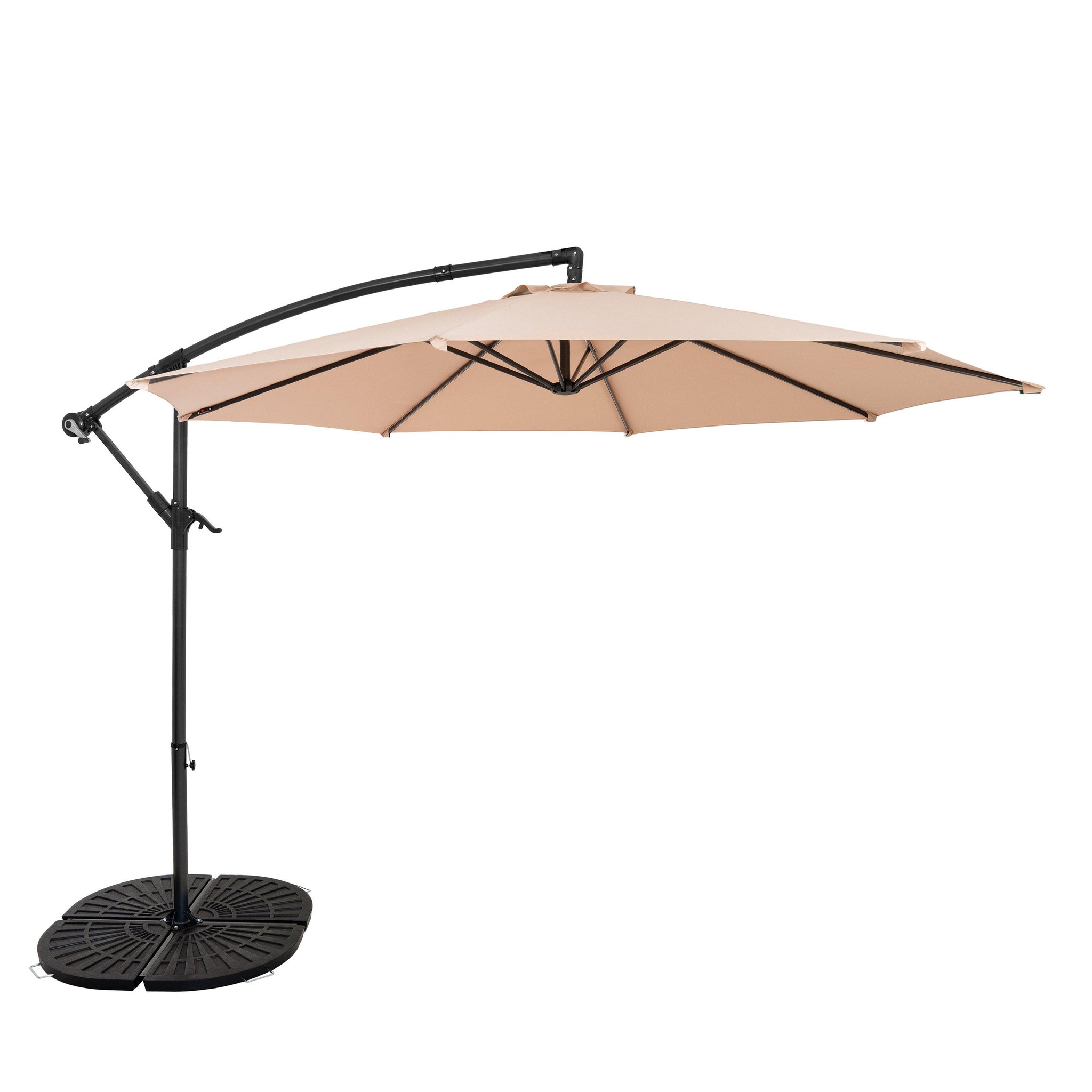 Voir la diapositive 1 : Monster Parasol Banane à Mât Déporté 3 m & 4 Pieds en Éventail