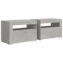 Voir la diapositive 3 : VIDAXL Tables de chevet 2 pcs avec LED Gris beton 60x35x40 cm