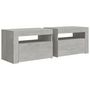 Voir la diapositive 3 : VIDAXL Tables de chevet 2 pcs avec LED Gris beton 60x35x40 cm