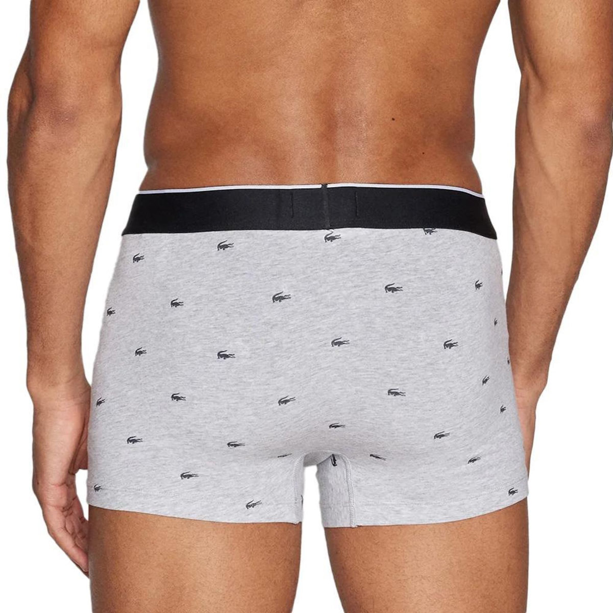 Lacoste X3 Boxers Gris/Noir Homme Lacoste LOGO 5H3411