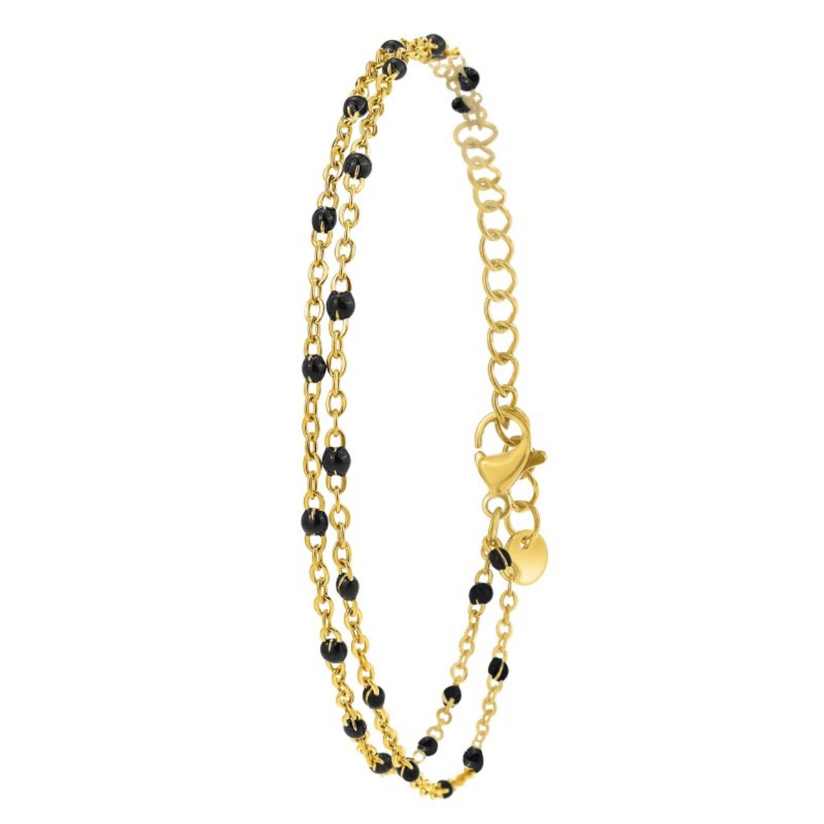  Bracelet double tour et perles noires par SC Bohème