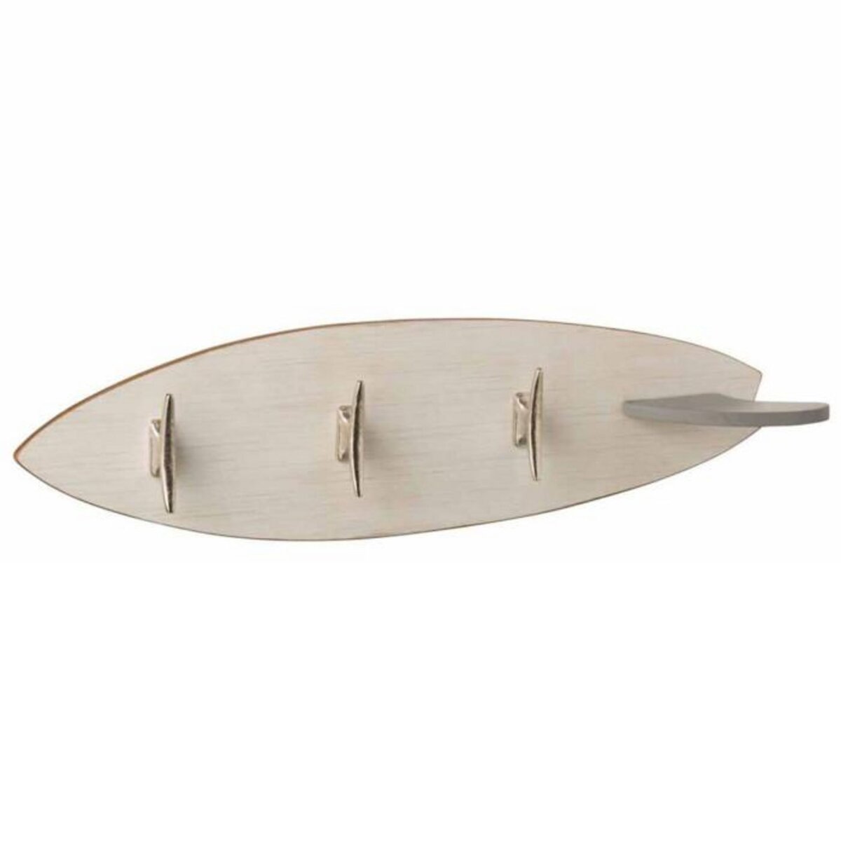 Paris Prix Patère Murale en Bois  Surf  66cm Beige & Argent