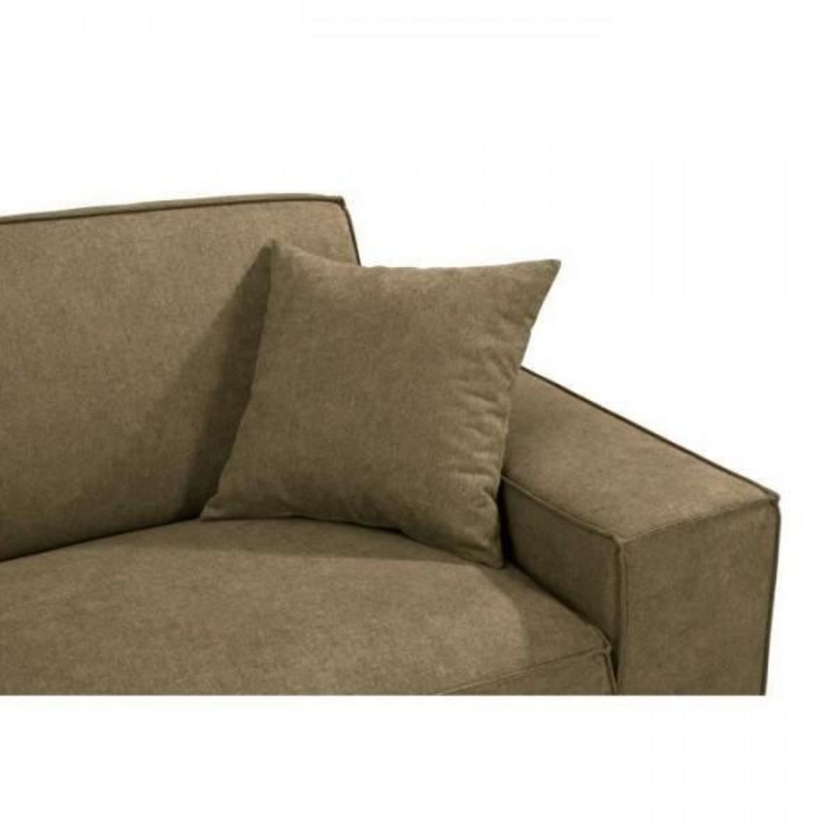 MARKET24 Hexagone - Canapé droit 3 places - Tissu Olive - L 216 x P 90 x H 80 cm - Gustave