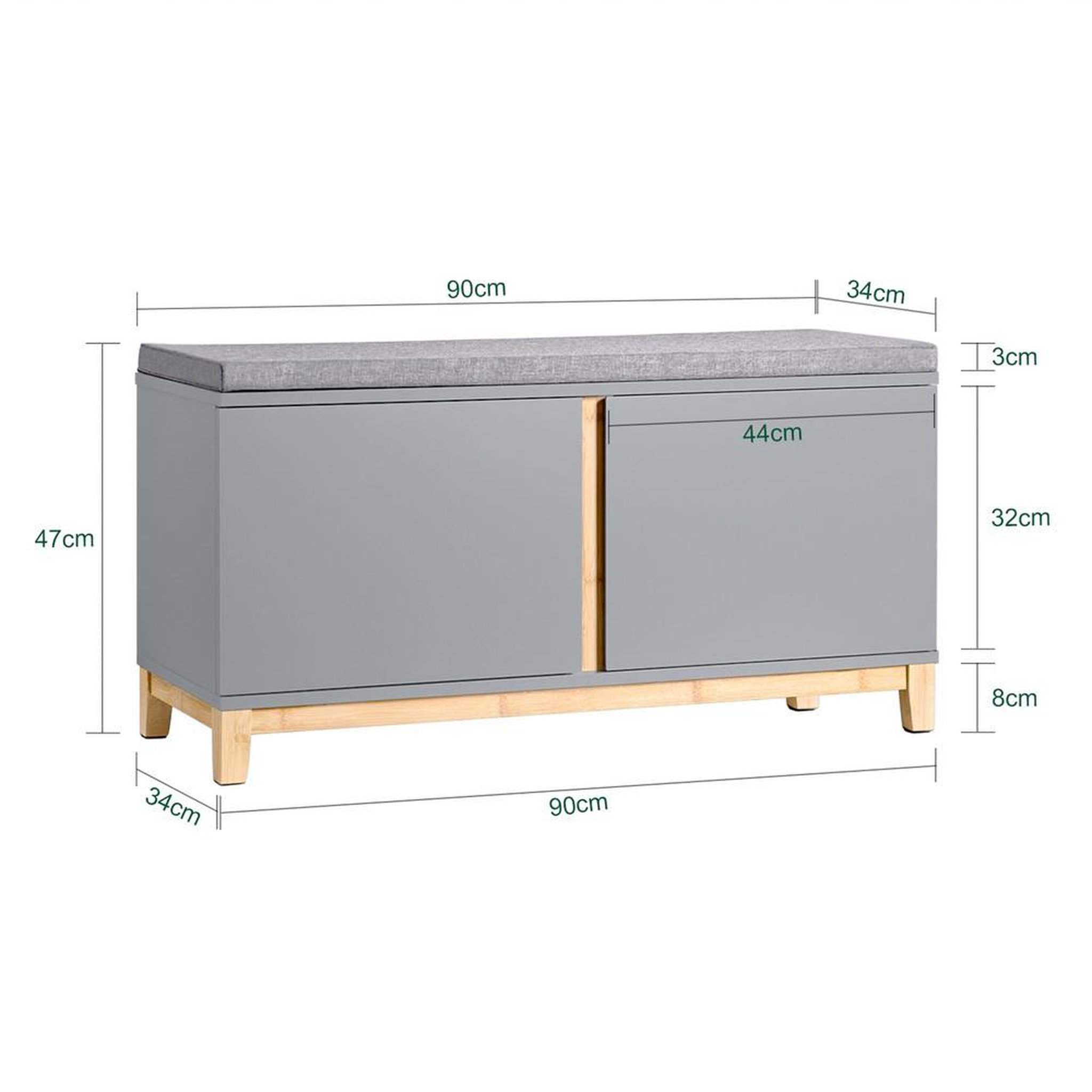 Voir la diapositive 3 : SOBUY SoBuy - Banc de rangement à chaussures avec deux portes - Nordique - FSR117