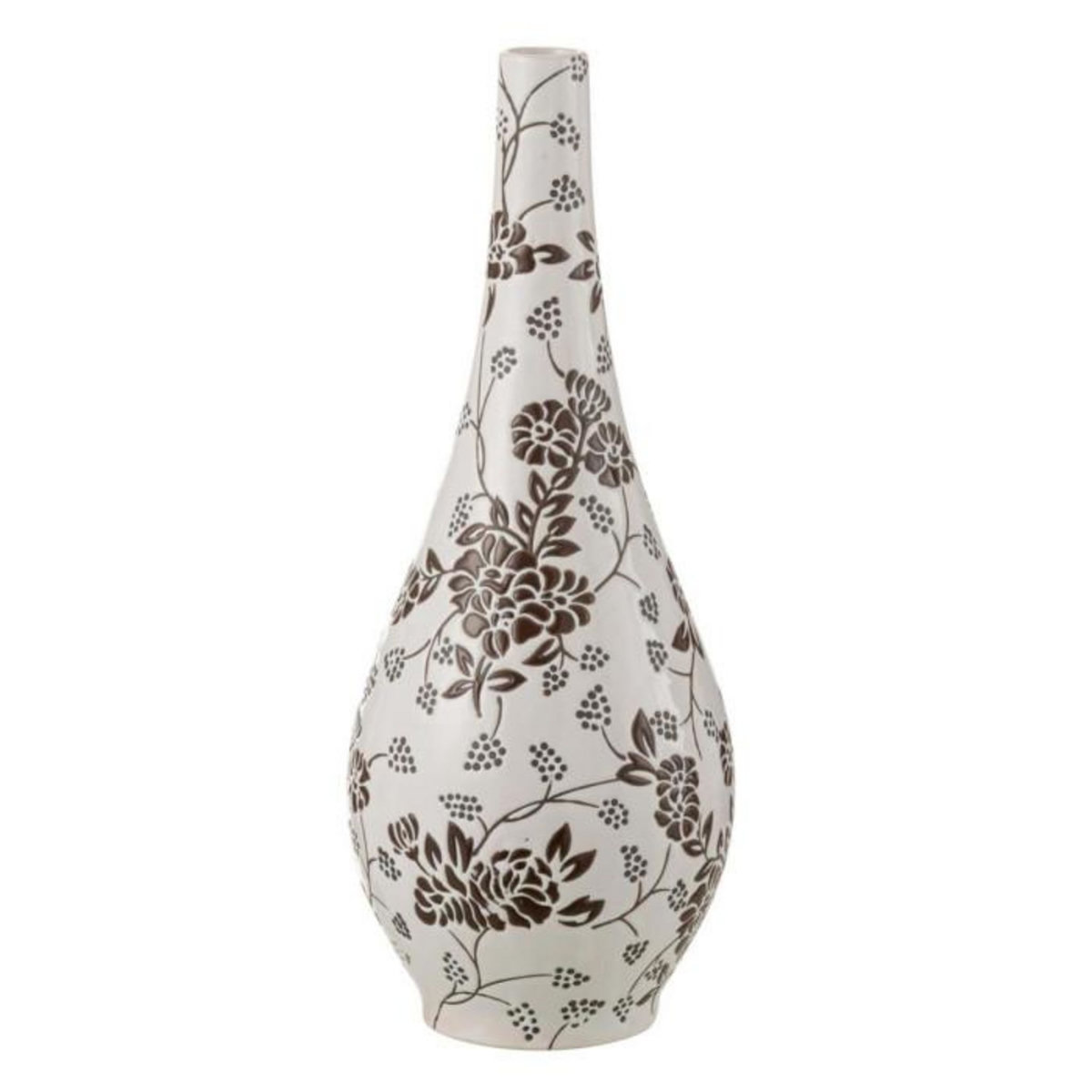 Paris Prix Vase Poire en Porcelaine  Zen  43cm Noir & Blanc