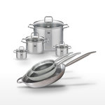 ELO Lot Poêles 24/28/32 cm & Faitouts 12/14/20/26 cm Elo Relief Solution