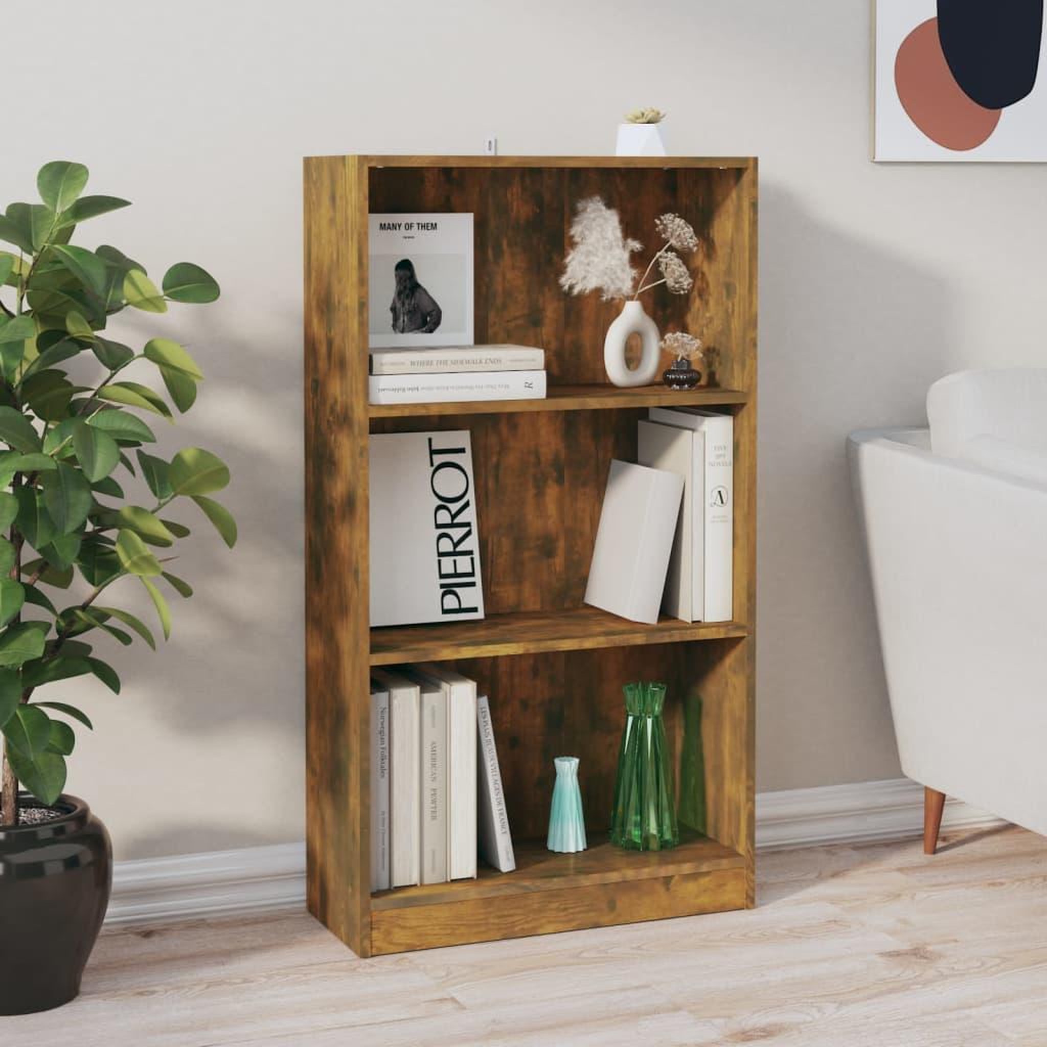 VIDAXL Bibliotheque Chene fume 60x24x109 cm Bois d'ingenierie