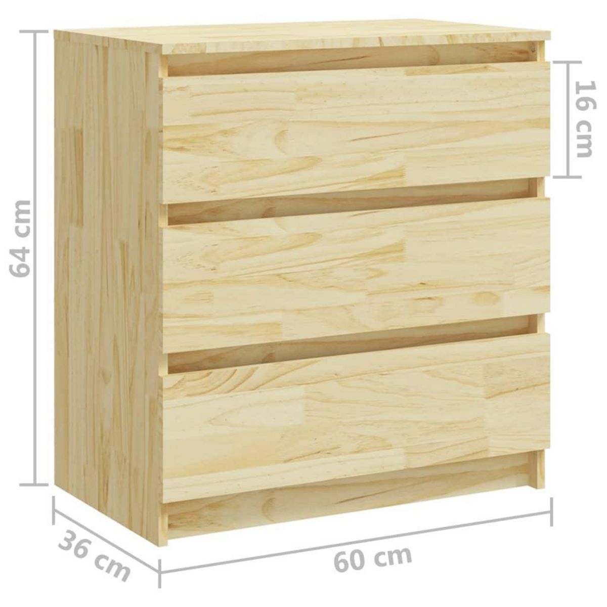 VIDAXL Table de chevet 60x36x64 cm Bois de pin massif