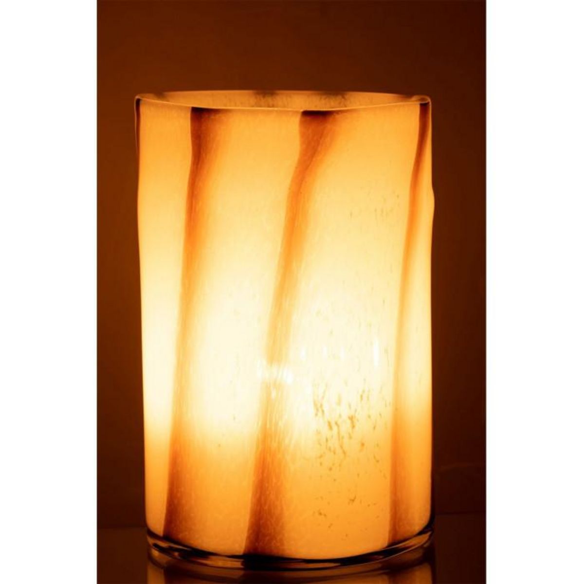 Paris Prix Photophore Design en Verre  Safaria  20cm Blanc