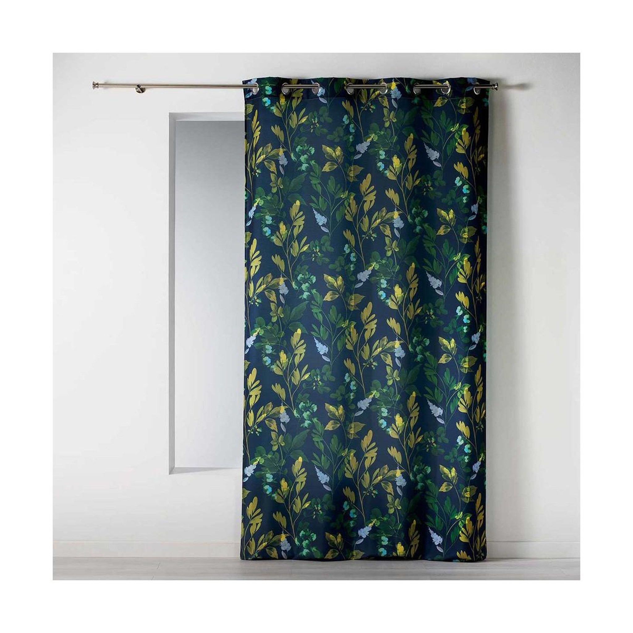 Douceur d'Intérieur Rideau à oeillets  ficusia  140x260cm noir & vert