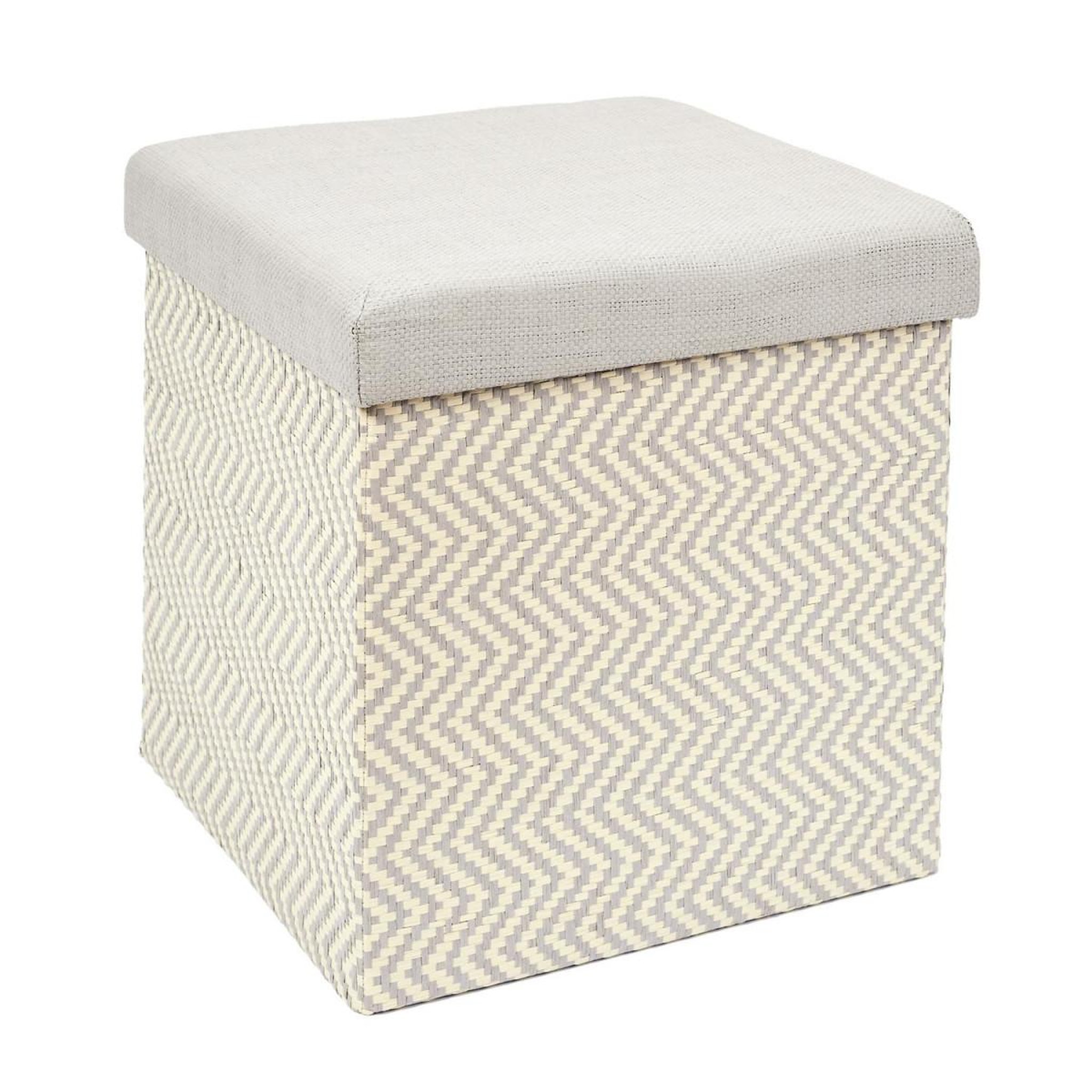 The Home Deco Factory Pouf coffre pliable  tressé  38cm gris