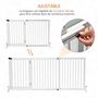 Voir la diapositive 4 : PAWHUT Barrière de sécurité chien barrière autoportante longueur réglable porte verrouillable intégrée dim. 113-166L x 36l x 71H cm sapin blanc