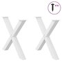 Voir la diapositive 3 : VIDAXL Pieds de table a manger forme de X 2 pcs blanc 90x(72-73) cm