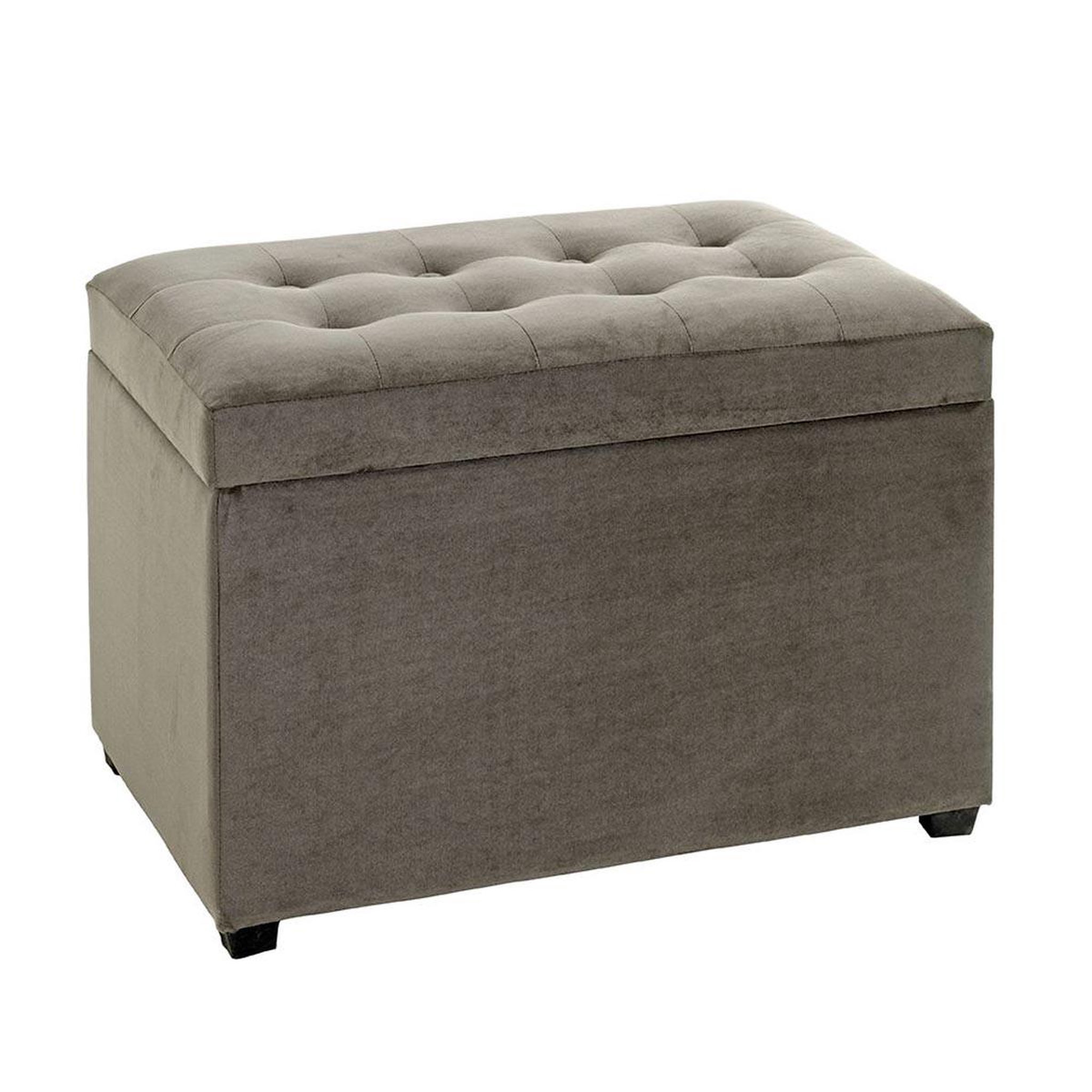 Paris Prix Banc coffre de rangement matelassé  samy  58cm anthracite