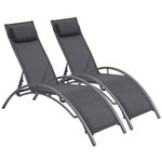 Habitat et Jardin Bain de soleil en aluminium  Beauty  - Phoenix - Gris foncé / Argenté - Lot de 2