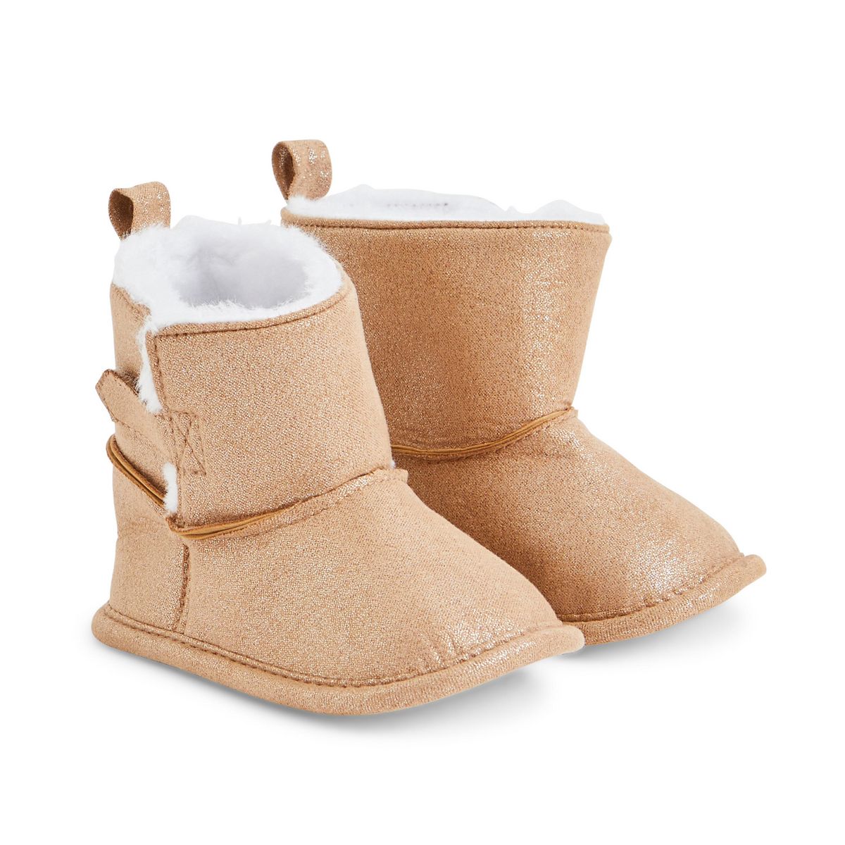 IN EXTENSO Chaussons boots de naissance fourrure bébé fille