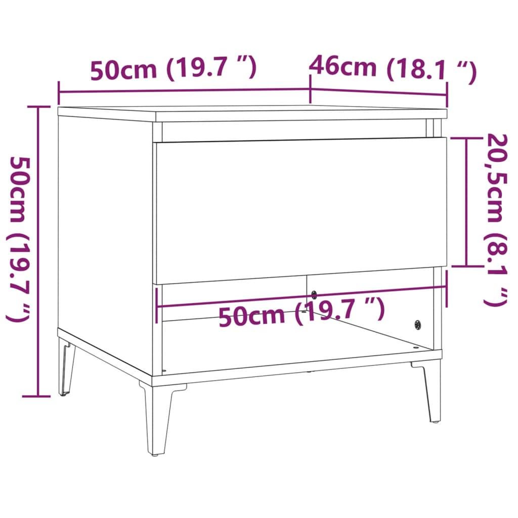 Voir la diapositive 6 : VIDAXL Table d'appoint Blanc 50x46x50 cm Bois d'ingenierie