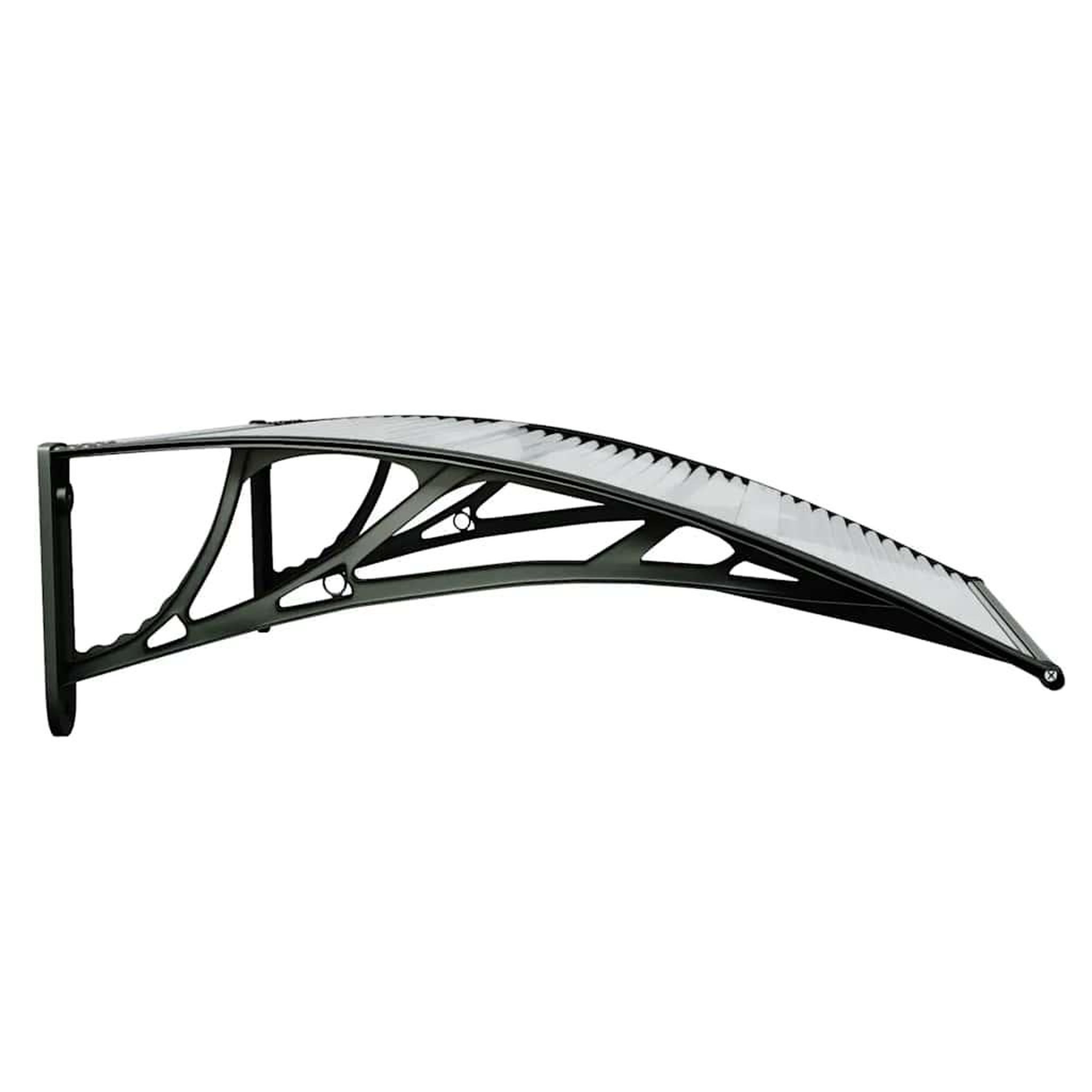 Voir la diapositive 5 : VIDAXL Auvent de porte Noir et transparent 80x75 cm Polycarbonate