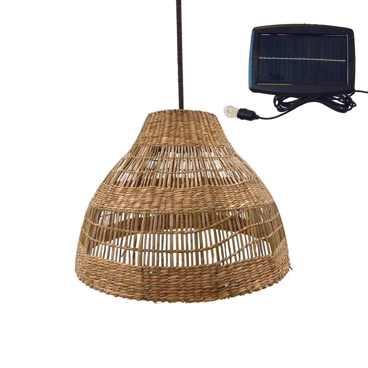 Lumisky Suspension solaire bohème MERIDA Beige Herbe marine H34cm