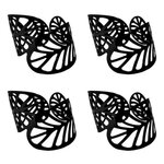 Paris Prix Lot de 4 Ronds de Serviette  Black Forest  11cm Noir