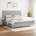 VIDAXL Sommier a lattes de lit avec matelas Gris clair 200x200cm Tissu
